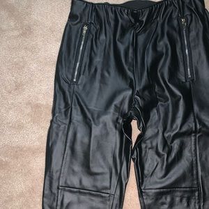 Black leather leggings